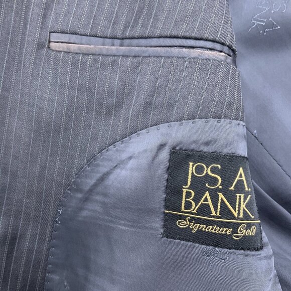 Jos A Banks Blazer Men 42R Gray Pinstripe Gordon Super 150s Wool Signature VTG‎ - Picture 11 of 15